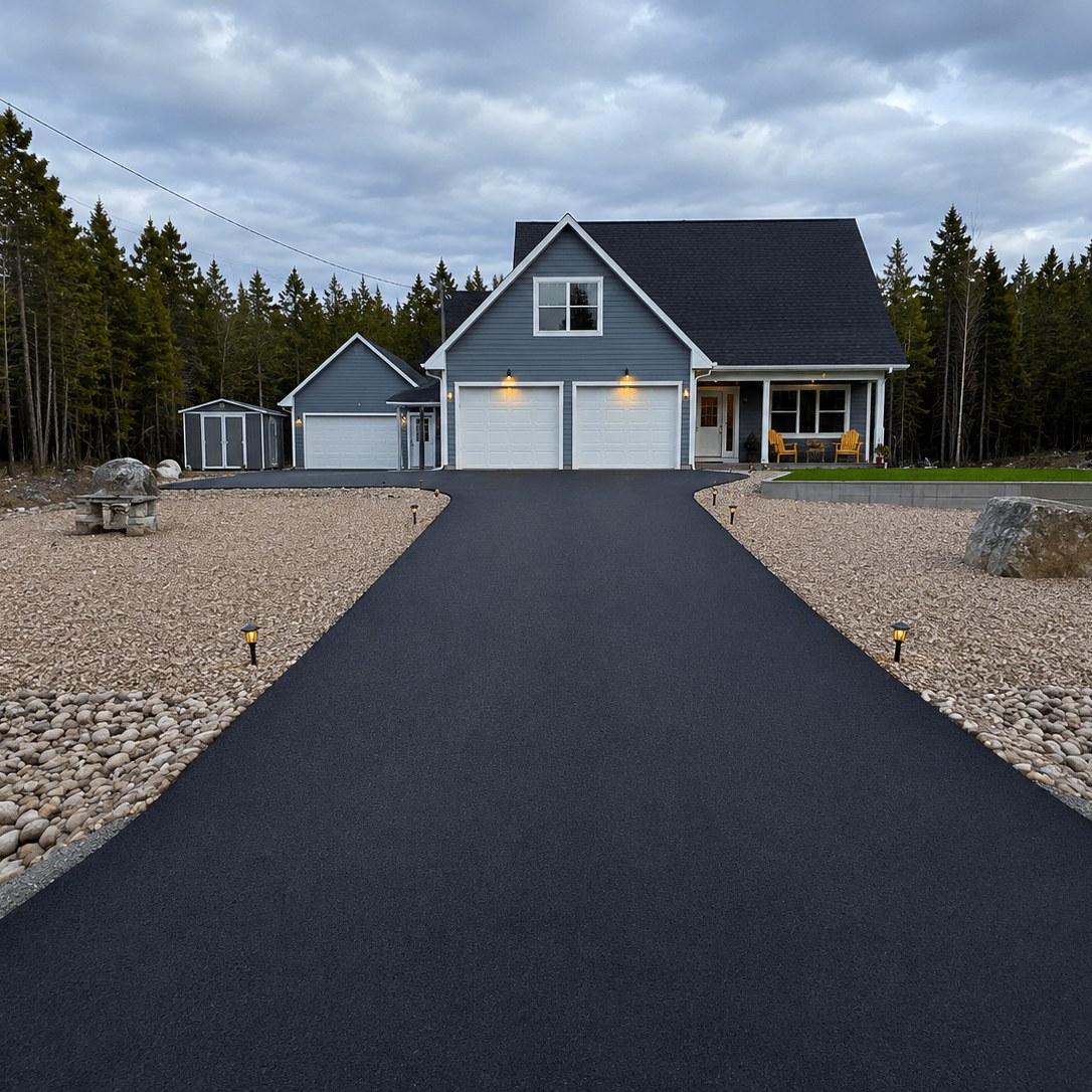 After driveway sealing
