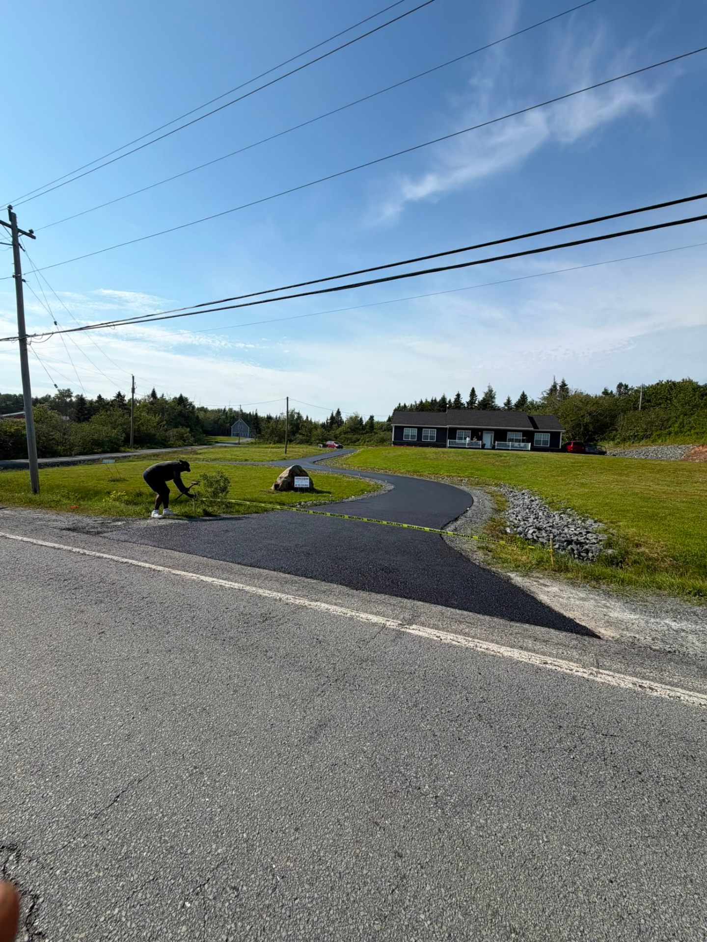 Fresh residential driveway seal — Nova Scotia